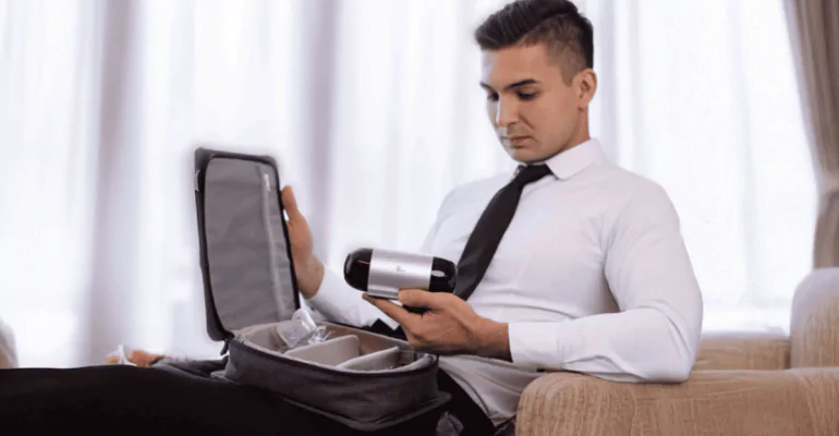 Man with Travel CPAP