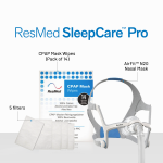 ResMed Airfit N20 CPAP Mask Sleepcare Pro Package (Includes N20 Mask | 5 Filters | CPAP Wipes (Pack of 14) | ResMed Benefits)