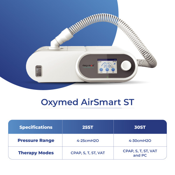 Oxymed AirSmart BPAP ST - With VAPS Mode - Best Seller