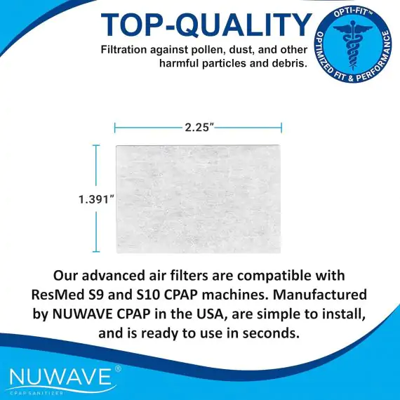 RespBuy-Nuwave-Resmed-S9-S10-Replacement-Pollen-Filters-Made-in-USA-Dimensions