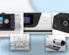 Collage of ResMed AirSense 11, AirSense 10, BMC G2 A20, ResMed AirMini bundle, and BMC M1 Mini on a soft blue medical background; no text.