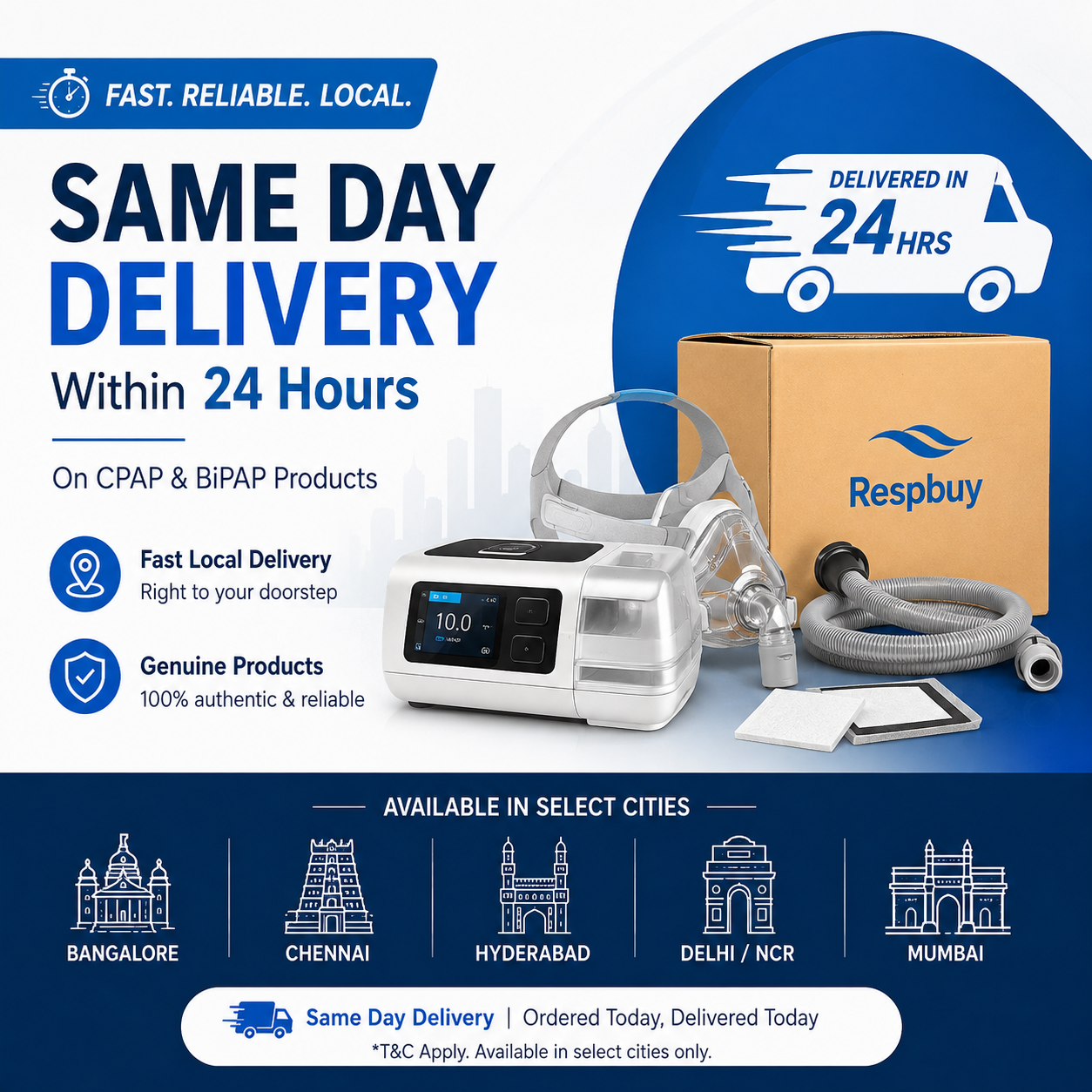 Same Day Delivery – CPAP & BiPAP Machines