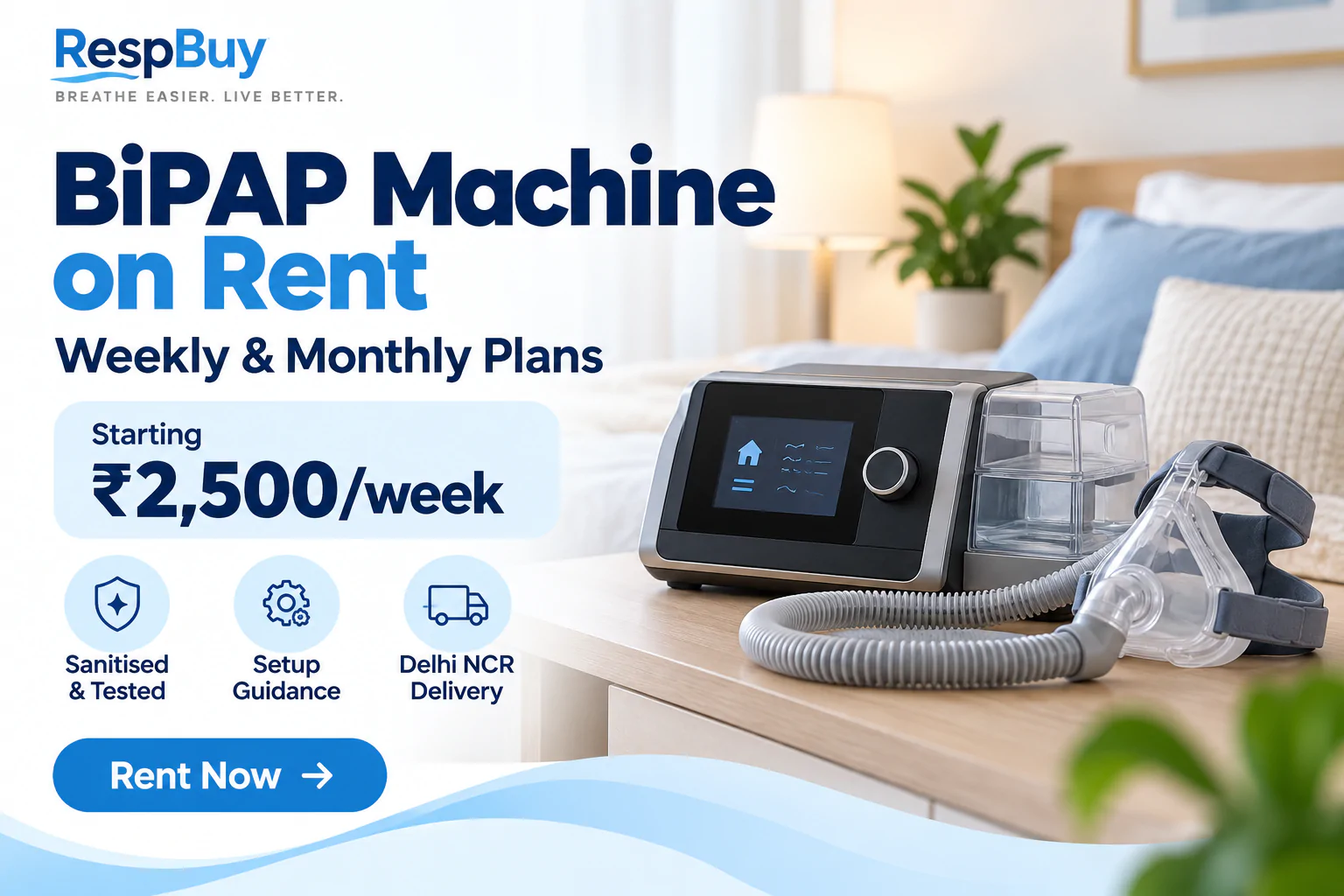 BiPAP on Rent – Affordable Sleep Apnea Therapy with Weekly & Monthly Plans 11 BiPAP machine on rent in Delhi NCR with weekly and monthly plans