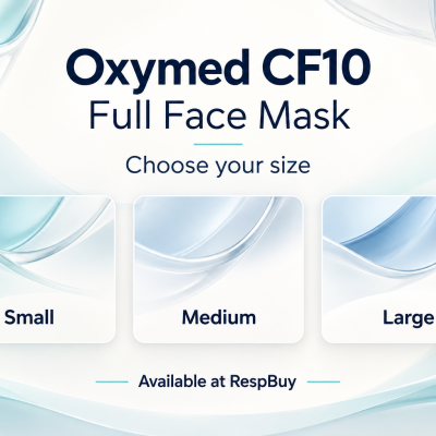 Oxymed CF10 full face mask size options: Small, Medium and Large