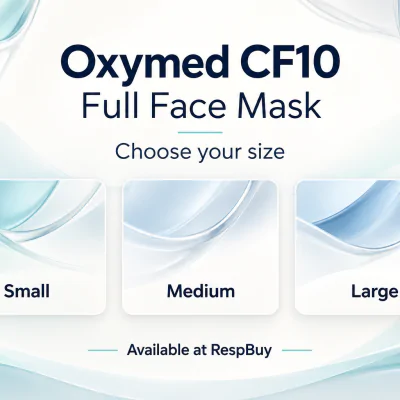Oxymed CF10 full face mask size options: Small, Medium and Large