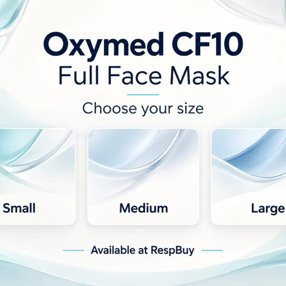Oxymed CF10 full face mask size options: Small, Medium and Large