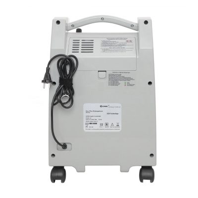 EVOX-5S oxygen concentrator rear view showing filter access and power cable
