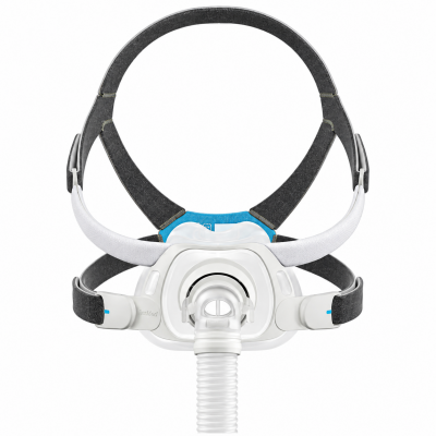 ResMed AirFit F40 full face CPAP mask with standard headgear, front view