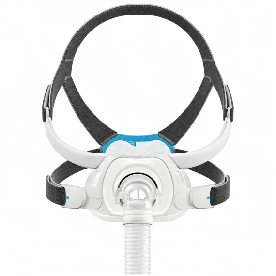 ResMed AirFit F40 full face CPAP mask with standard headgear, front view